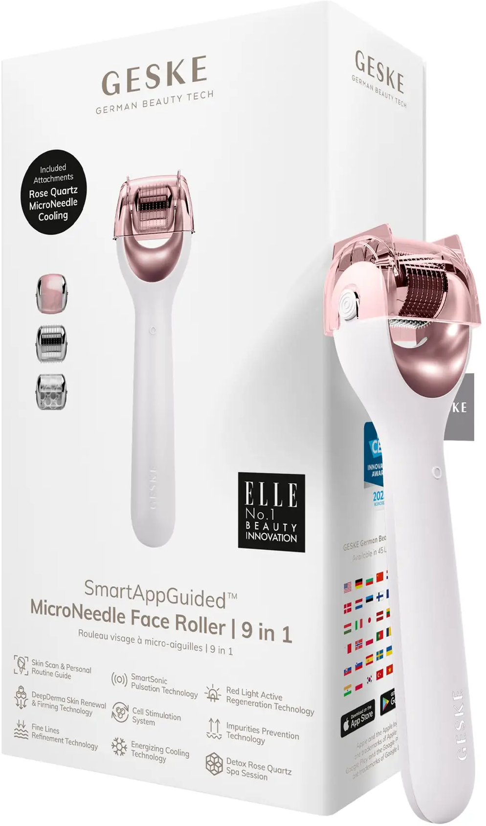 Акція на Электронный роллер для лица с микроиглами Geske MicroNeedle Face Roller 9в1 starlight від Stylus