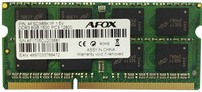 

Afox DDR3 8Gb 1600MHz Omc SO-DIMM (AFSD38BK1P)