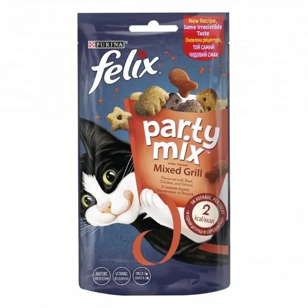 Акція на Лакомство Felix Party Mix Гриль Микс для взрослых кошек со вкусом курицы, говядины и лосося 60 г (7613287631404) від Stylus