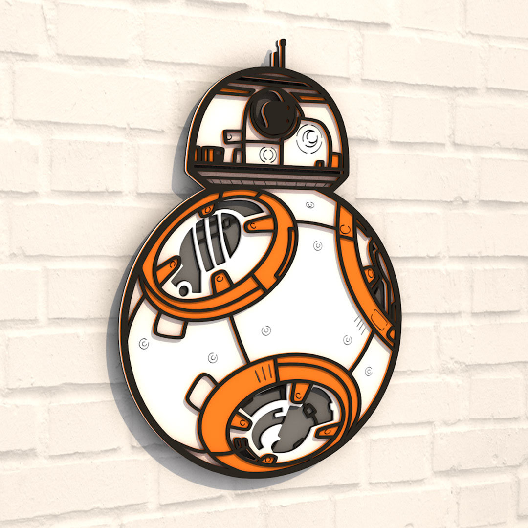 

Деревянная картина-раскраска Wortex Woods BB-8 35х25 (3DP40001)