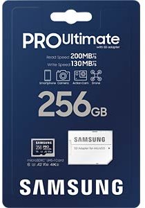 Акція на Samsung 256GB microSDXC Class 10 UHS-I U3 V30 A2 Pro Ultimate + adapter (MB-MY256SA) від Stylus