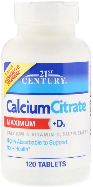 Акція на 21st Century, Calcium Citrate Maximum + D3, 120 Tablets (CEN-27493) від Stylus