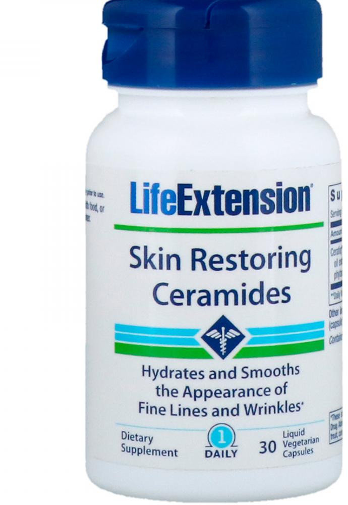 

Life Extension Skin Restoring Ceramides 30 Liquid Veg Caps Відновлення шкіри, кераміди