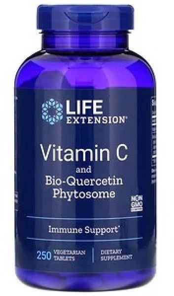 

Life Extension Vitamin C and Bio-Quercetin Phytosome 1000 mg / 15 mg Вітамін C 250 веганських таблеток