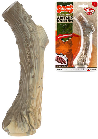 

Игрушка Nylabone Extreme Chew Antler для собак жевательная, вкус оленины 17.8x7x5.1 см бежевая (83366)