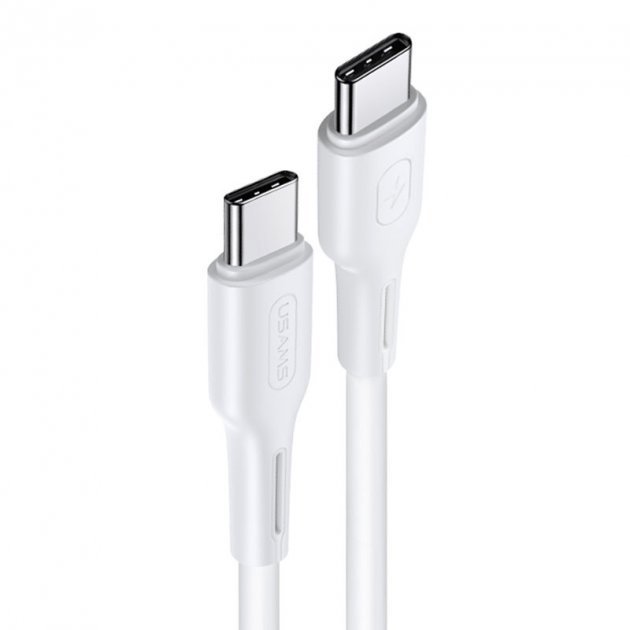 Акція на Usams Cable USB-C to USB-C Pd 100W 1.2m White (US-SJ459) від Stylus
