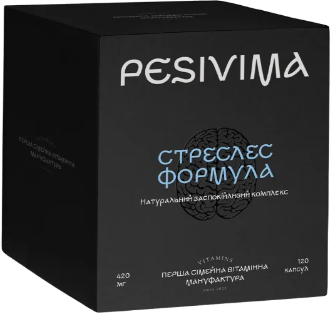 

Pesivima Стреслес формула Натуральний заспокійливий комплекс 420 мг 120 капсул