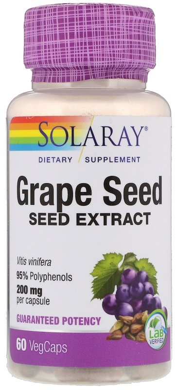 

Solaray, Grape Seed Extract, 200 mg, 60 Vegetarian Capsules (SOR-66118)