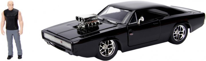 

Машина металева Jada Форсаж Dodge Charger Street 1970 з фігурою Домініка Торетто Чорна 1:24 (253205000)