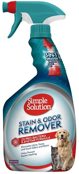 

Универсальное жидкое средство Simple Solution Stain and Odor Remover с про-бактериями (Pro-bacteria) и энзимами для нейтрализации запахов и удаления стойких пятен от жизнедеятельности домашних животны