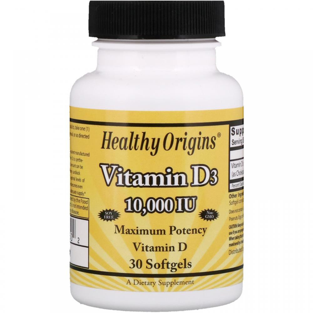 

Healthy Origins Vitamin D3 Gels 10,000 Iu (Lanolin) 30 caps Витамин D3