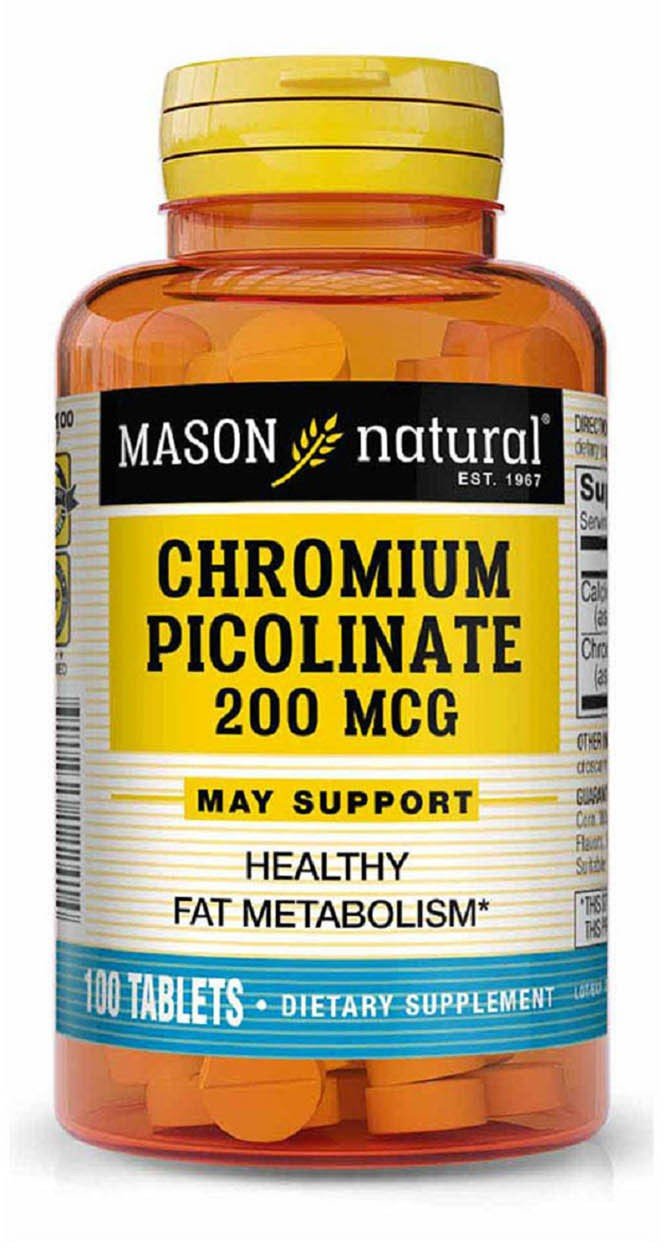 

Mason Natural Chromium Picolinate 200 mcg Хром пиколинат 100 таблеток