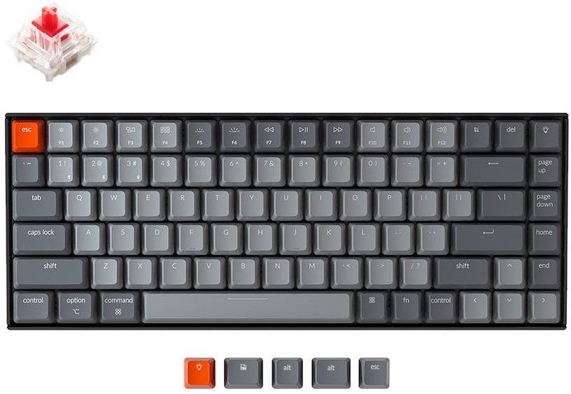 Акція на Keychron K2 84 keys, Gateron RED, White LED, Black (A1_KEYCHRON) від Stylus