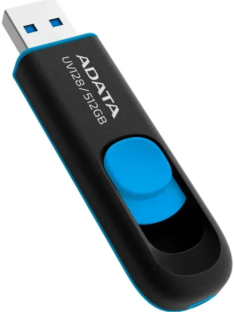 Акція на Adata 512GB UV128 Usb 3.2 Black/Blue (AUV128-512G-RBE) від Stylus