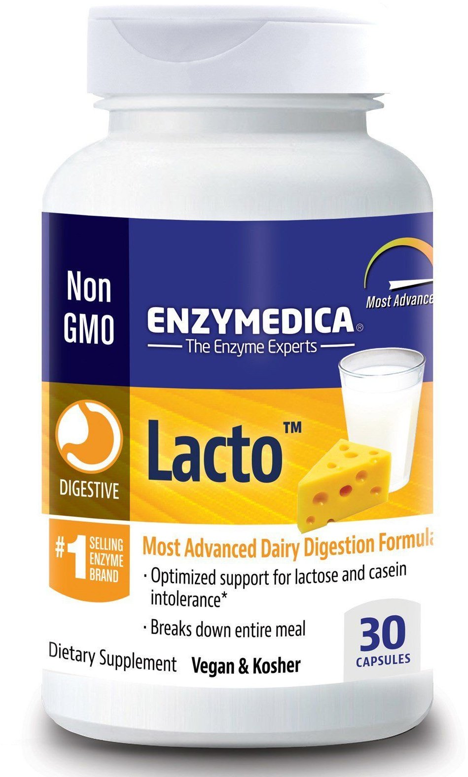 Акція на Enzymedica Lacto Most Advanced Dairy Digestion Formula Пищеварительные ферменты 30 капсул від Stylus