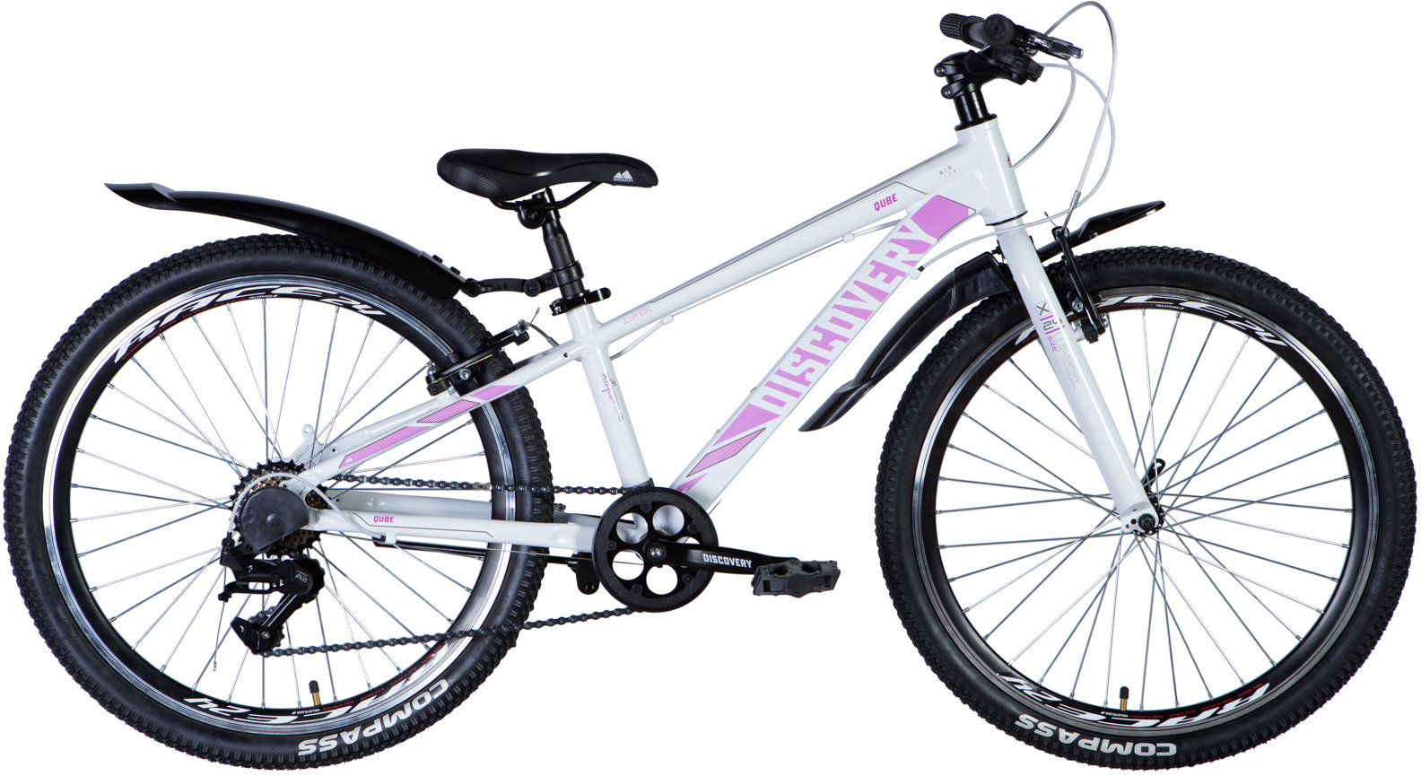 Акція на Велосипед Al 24" Discovery Qube Vbr рама- 11.5" с крылом Pl 2024 бело-розовый (м) (OPS-DIS-24-359) від Stylus