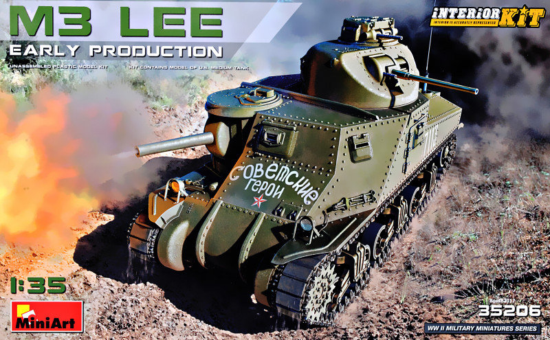 Акція на Танк Miniart M3 Lee, раннього випуску з інтер'єром від Y.UA