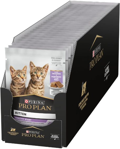 Акція на Вологий корм для кошенят Pro Plan Kitten Healthy Start з індичкою. Шматочки в паштеті 26х75 г (8445290178862) від Y.UA