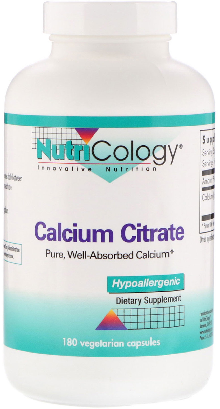 Акція на Nutricology Calcium Citrate 180 Caps (ARG-50230) від Stylus