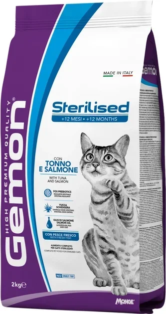 Акція на Сухой корм для кошек Gemon Cat Sterilised тунец с лососем 2 кг (8009470297165) від Stylus