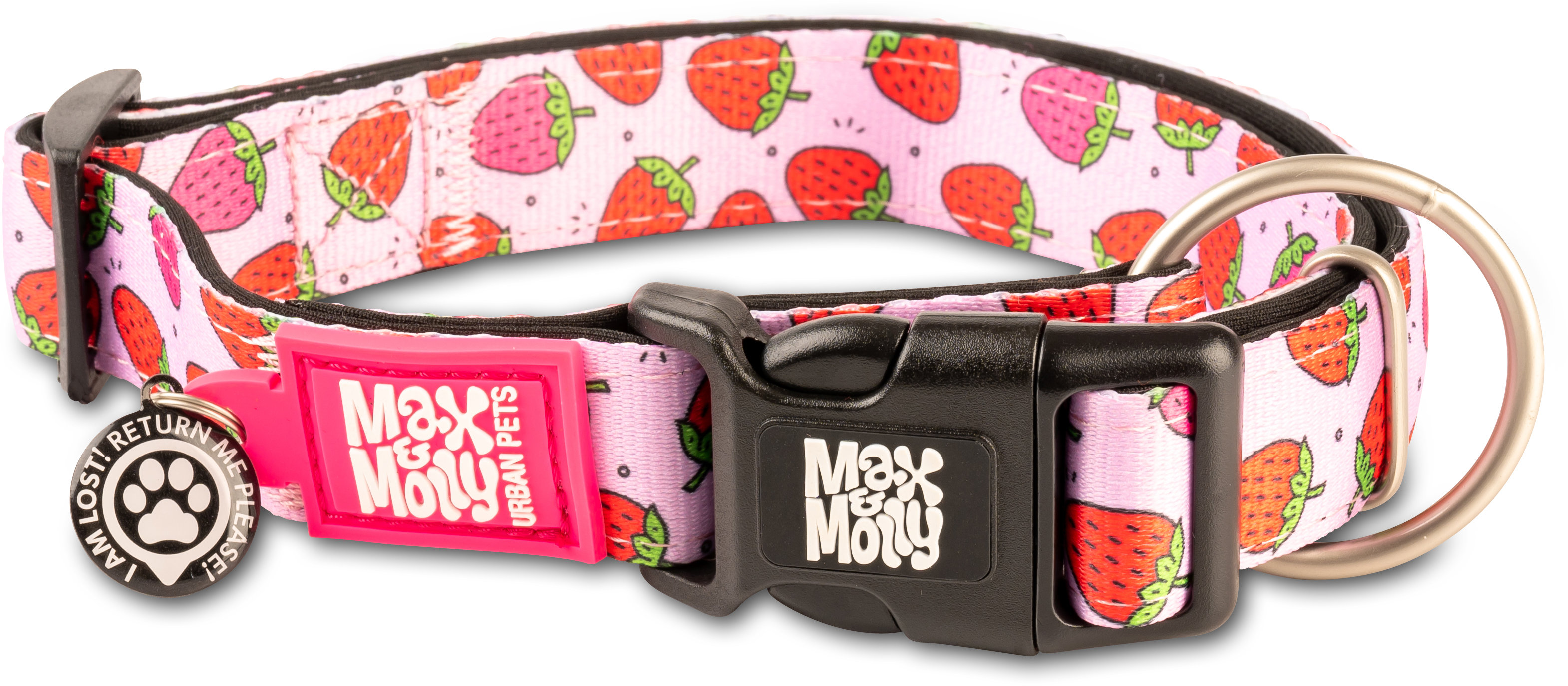 Акція на Ошейник для собак Max & Molly Urban Pets Smart Id Collar - Strawberry Dream/XS 22-35 см (4894512051621) від Stylus