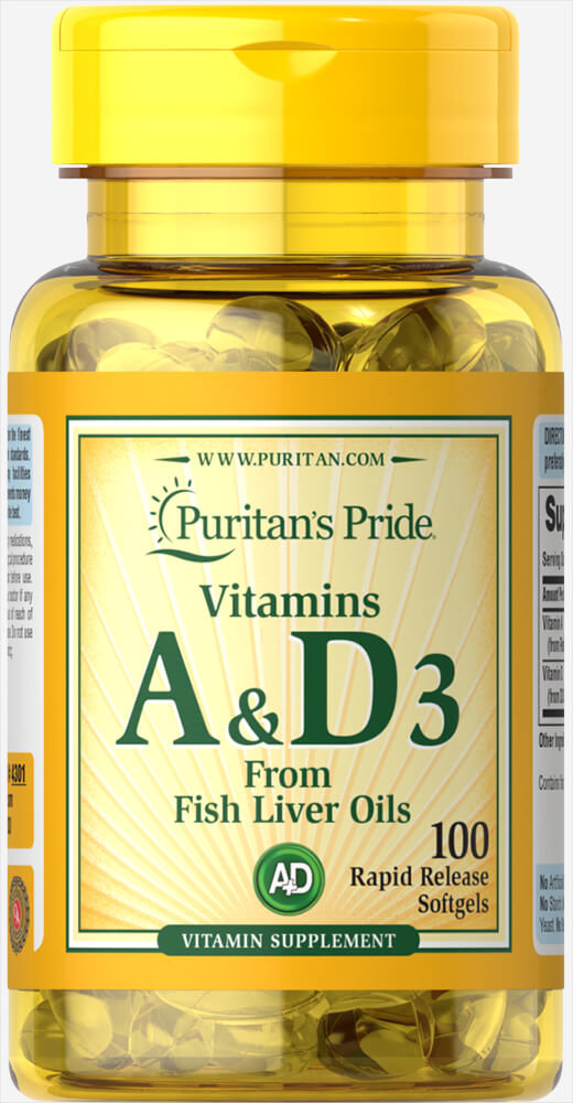 

Puritan's Pride Vitamins A & D 5000/400 IU-100 Softgels