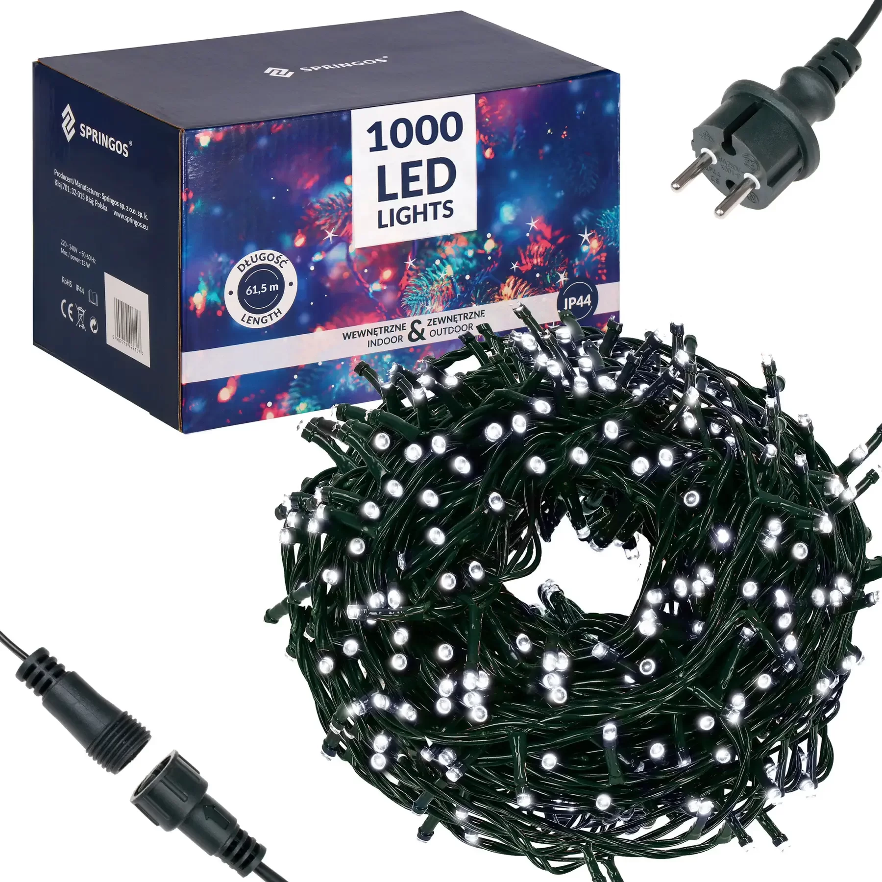 

Гирлянда уличная (наружная) Springos 60 м 1000 Led CL1004 Cold White