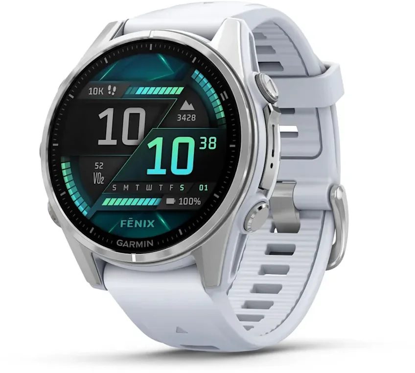 Акція на Garmin Fenix 8 Amoled 43mm Silver with Whitestone Silicone Band (010-02903-00) від Y.UA