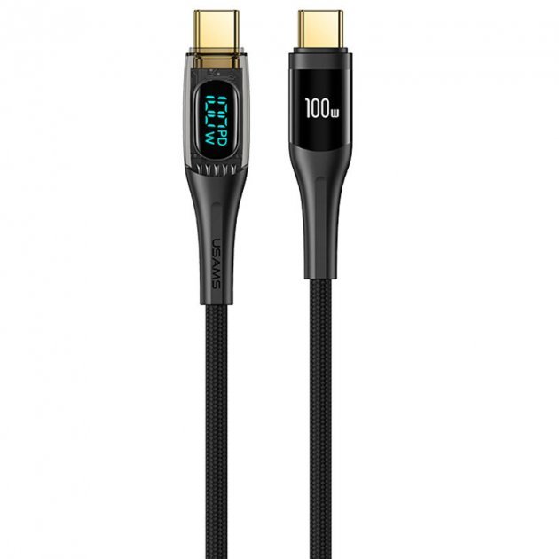 Акція на Usams Cable USB-C to USB-C Digital Display Cable Pd 100W 2m Black (US-SJ591) від Stylus
