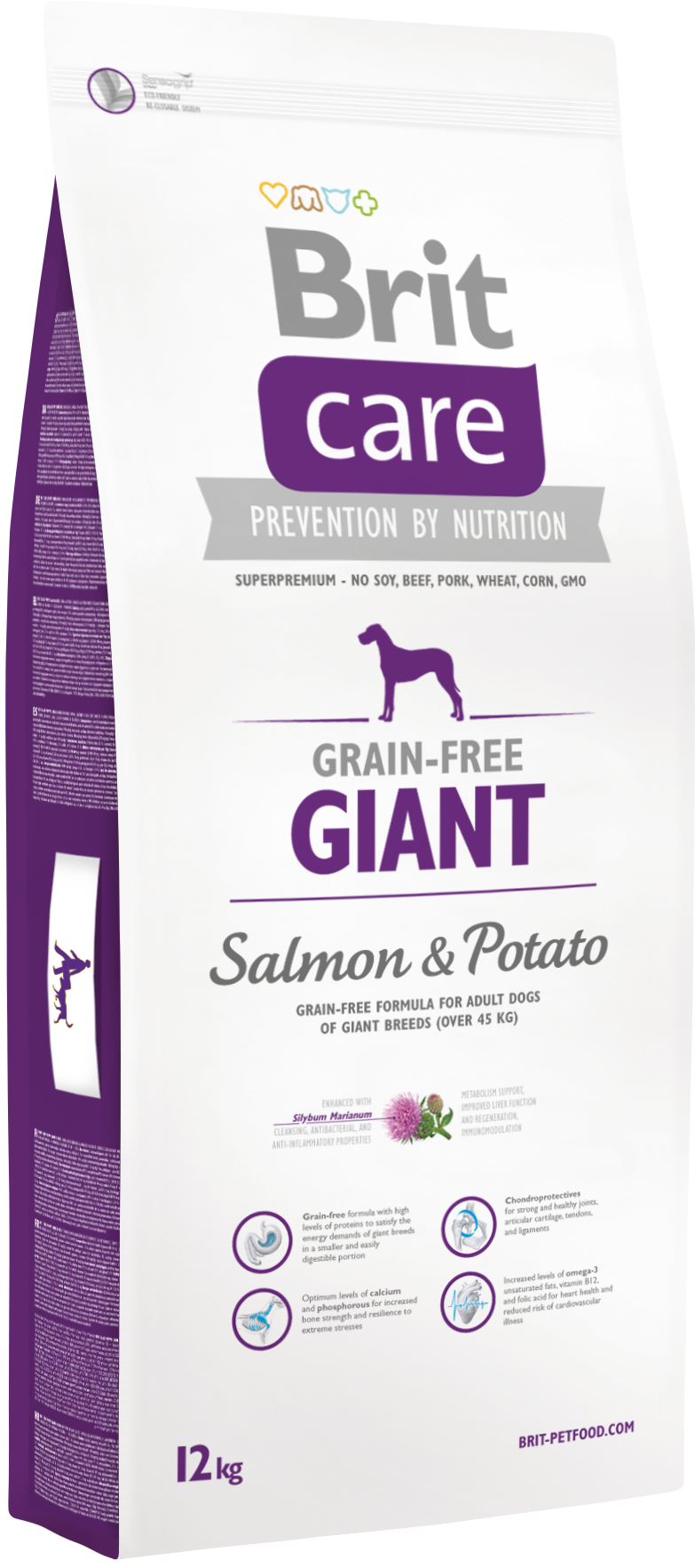 

Сухой корм для собак весом от 45 кг Brit Care Gf Giant Salmon & Potato с лососем 12 кг (8595602510221)