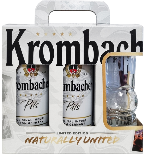 

Подарочный набор пива Футбол Krombacher Pils 4.8% 5х0.5 л + бокал 0.2 л (4008287958201)