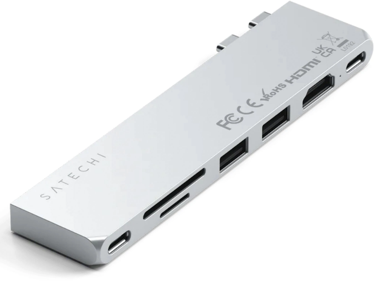 Акція на Satechi Adapter Dual USB-C to 2xUSB-C+2xUSB+HDMI+SD Silver (ST-HUCPHSS) від Y.UA