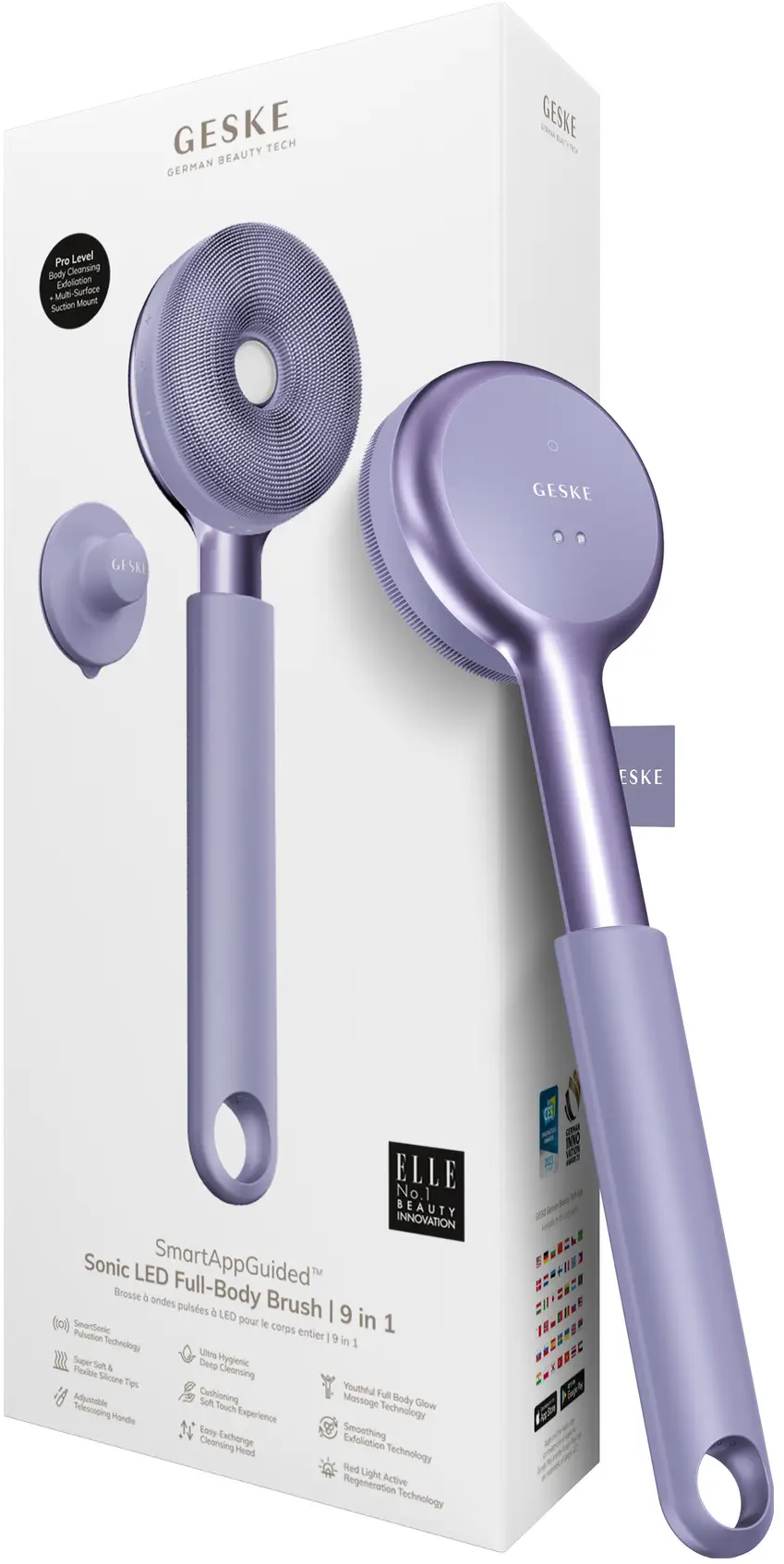 Акція на Ультразвуковая щетка для всего тела Geske Sonic Full-Body Brush&Intensive Exfoliator 8в1 purple від Stylus