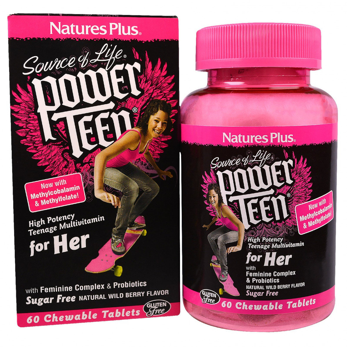 

Natures Plus Power Teen for her 60 chewables Мультивитамины для девушек, вкус лесных ягод