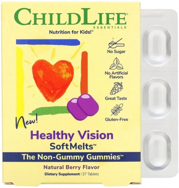 

ChildLife Healthy Vision SoftMelts Комплекс Здоровое Зрение ягодный вкус 27 жевательных таблеток