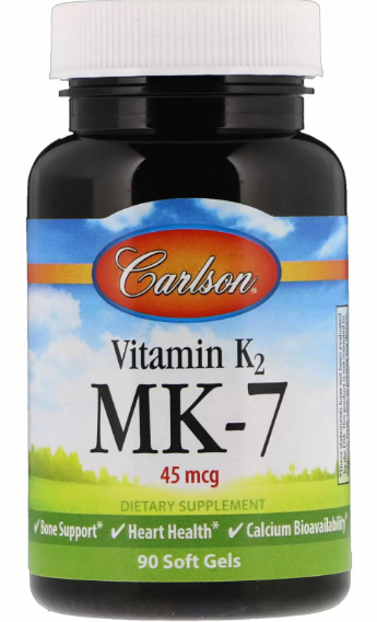 

Carlson Labs Vitamin K2 MK-7 45 mcg Вітамін K2 MK-7 90 гелевих капсул