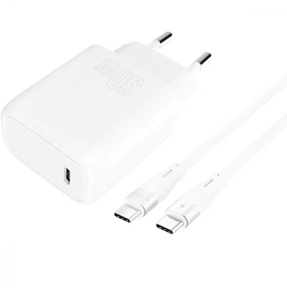 Акція на Proove Wall Charger USB-C Silicone Power 30W White with USB-C Cable (WCSP30022202) від Stylus