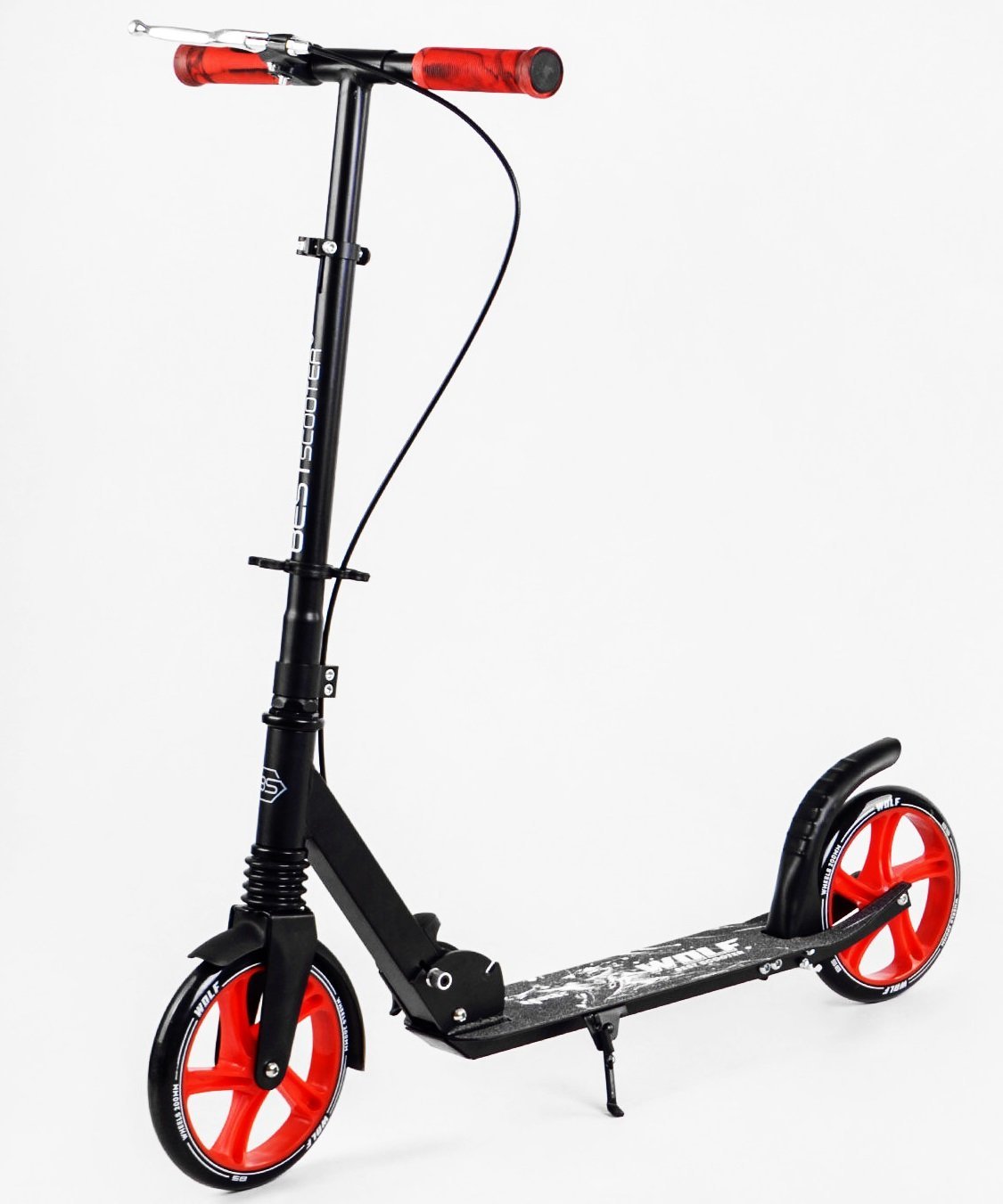 

Двухколесный самокат Best Scooter Wolf Black and red (114193)