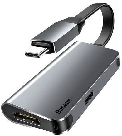 

Baseus Adapter Little Box USB-C to USB-C+HDMI Hub Dark Grey (CAHUB-E0G)