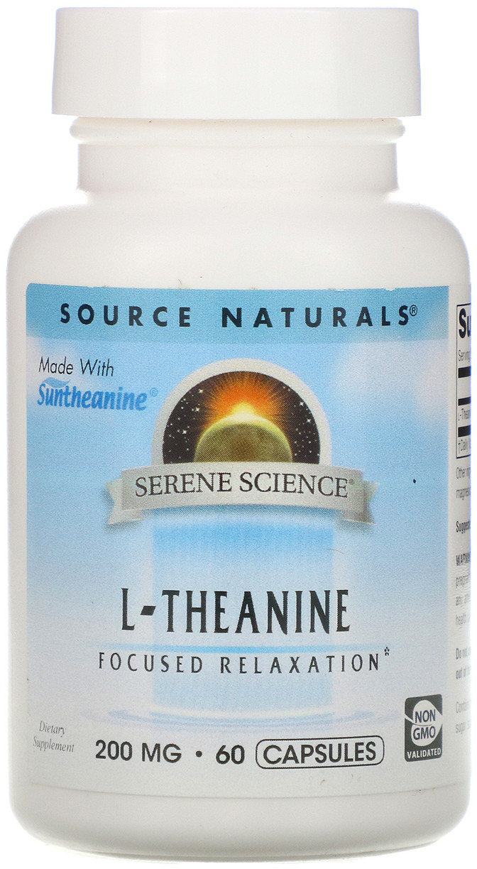 

Source Naturals L-Theanine 200 mg Теанин 60 капсул