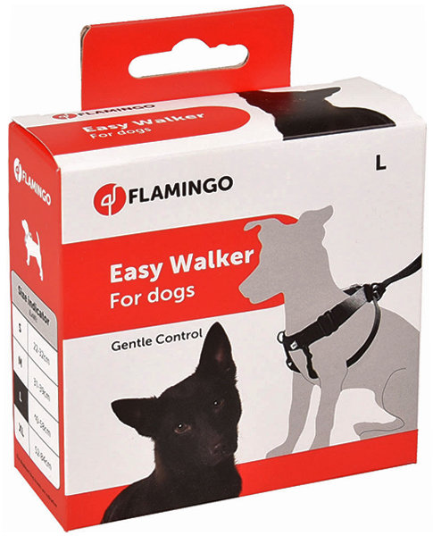 

Тренировочная шлейка Flamingo Easy Walker для собак нейлон L 40-58 см черная