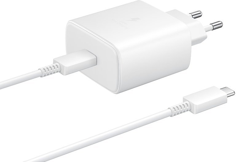 Акція на Samsung USB-C Wall Charger with Cable USB-C 45W White (EP-TA845XWEGRU) від Stylus