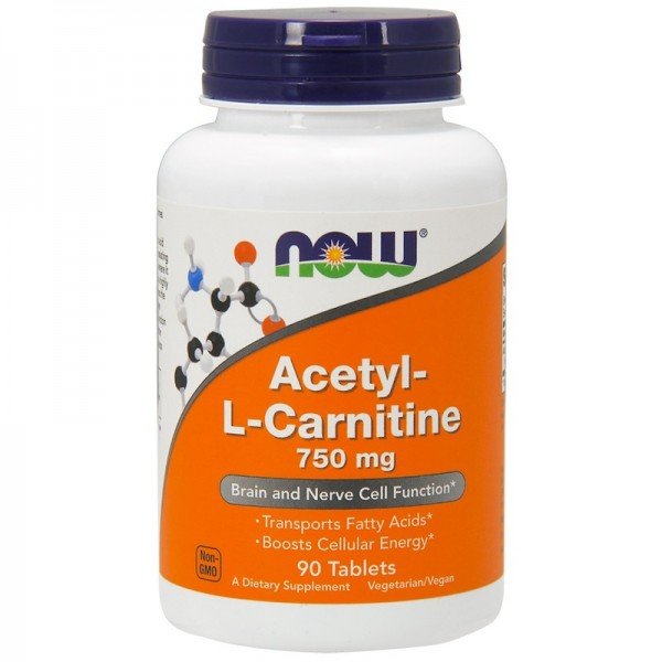 Акція на Now Foods Acetyl-L-Carnitine 750 mg Ацетил-Л-карнитин 90 табле від Stylus