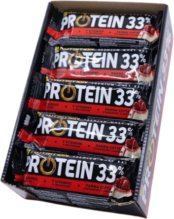 Акція на Протеиновые батончики GoOn Nutrition Protein 33% Bar 25x50 g Panna Cotta Strawberry від Stylus