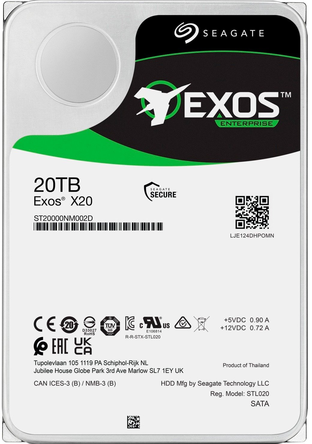 

Seagate Exos X20 20 Tb (ST20000NM002D) Ua