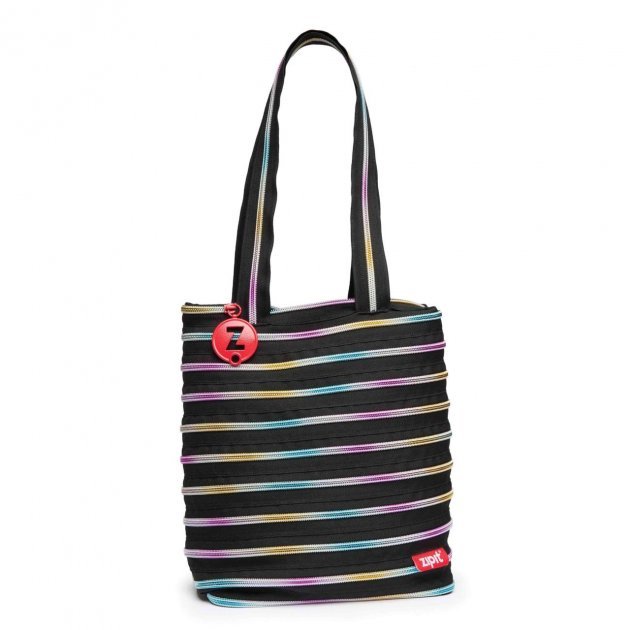 

Сумка Zipit Premium Tote Beach Black Rainbow Teeth черная (ZBN-8)