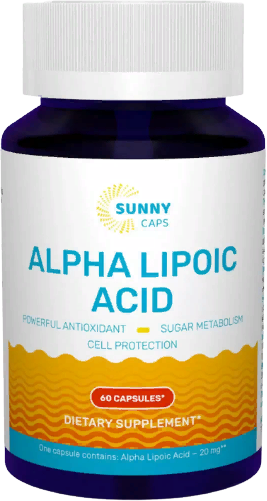 Акція на Sunny Caps Alpha-Lipoic Acid Альфа-липоевая кислота 60 капсул від Stylus