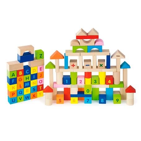 Акція на Деревянные кубики Viga Toys Алфавит и числа 100 шт 3 см(50288) від Stylus