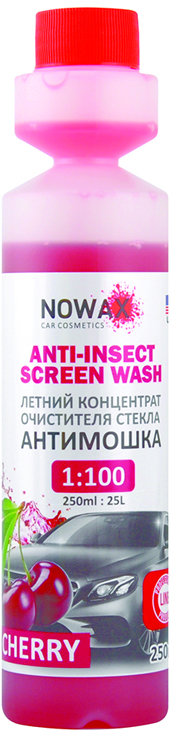 

Летний омыватель стекла Nowax концентрат 24шт. Anti Insekt Screen Wash Cherry, 250ml (NX25225)
