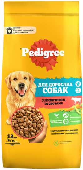 Акція на Сухой корм Pedigree для взрослых собак с говядиной и овощами 12кг (5998749145043) від Stylus
